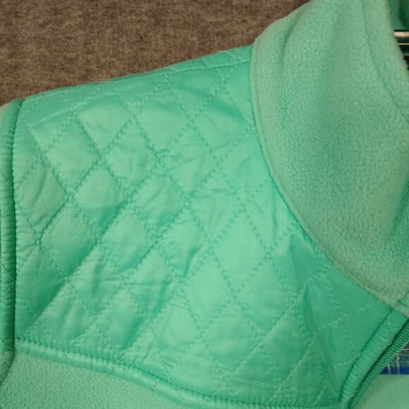Talbots Quilt Detail Fleece Full Zip Jacket Women's Petite Small Green - Picture 6 of 12